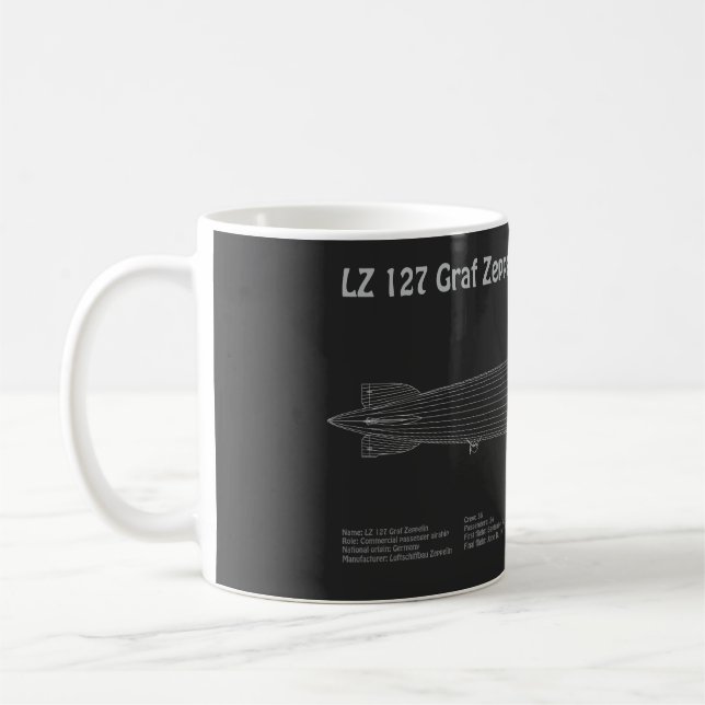 Caneca De Café LZ 127 Graf Zeppelin - Planos de Impressão Aeronáu (Esquerda)
