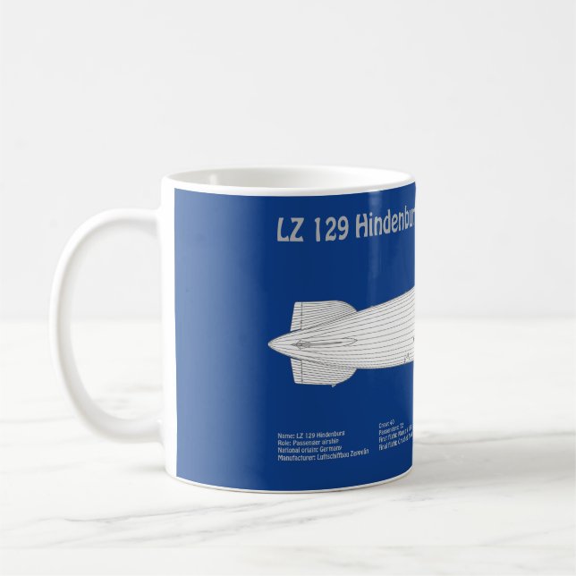 Caneca De Café LZ 129 Hindenburg - Planos de projeto de aeróstato (Esquerda)