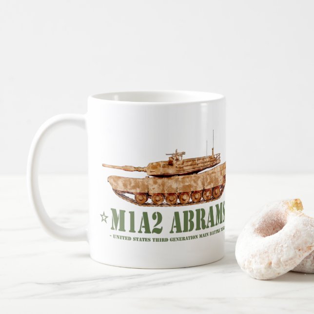 Caneca De Café M1A2 Abrams US MBT Tank Desert Storm Veteran (Com Donut)