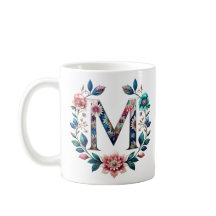M Café Mug - Design floral para doação