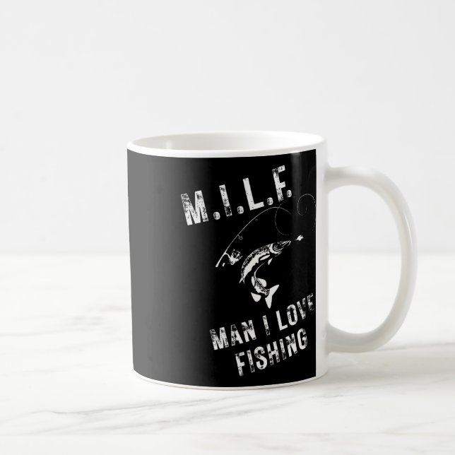 Caneca De Café M.i.l.f. Homem que eu amo a pesca  (Direita)
