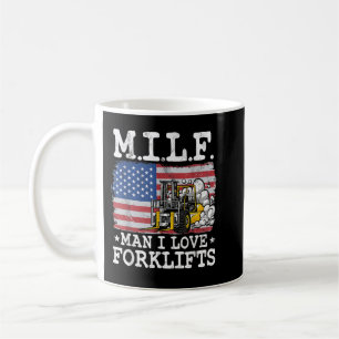 Caneca De Café M.I.L.F. Man I Love Forklifts American Flag Forkli