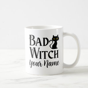 Caneca De Café Má Bruxa Negra Gato Halloween