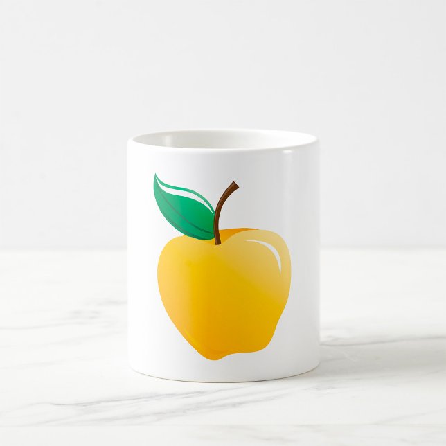 Caneca De Café Maca Brilhante Amarela Fruta Dourada (Criador carregado)