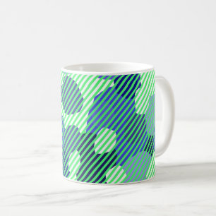 Caneca De Café Maçã de café verde padrão geométrico