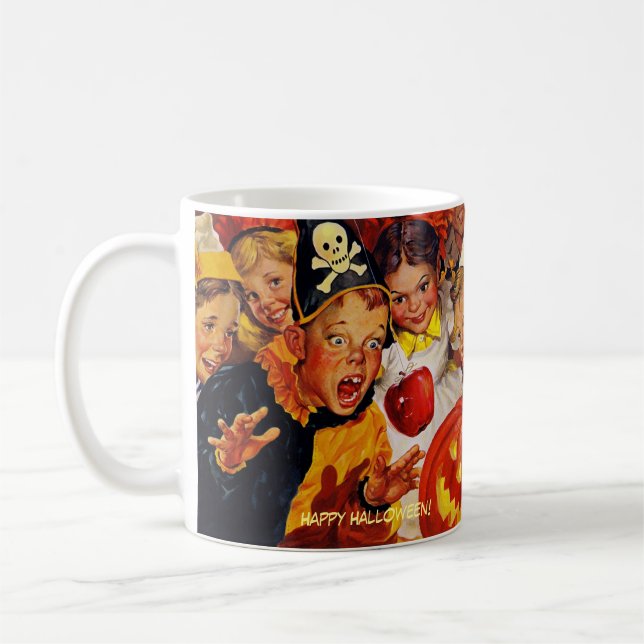 Caneca De Café Maçã Engraçada Bobbing Doce Dente Halloween Mug (Esquerda)