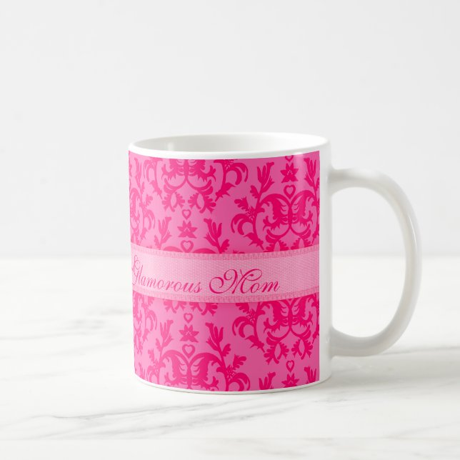 Caneca De Café Maçã rosa quente amorosa da mamãe (Direita)