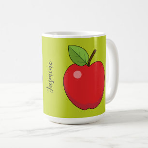 Caneca De Café Maçã Vermelha   Adicionar nome próprio