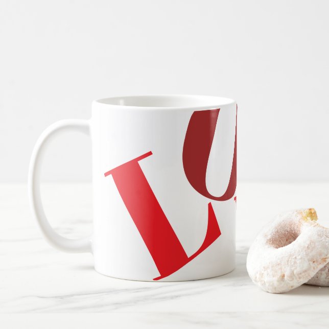 Caneca De Café Maçã vermelha AMOR (Com Donut)