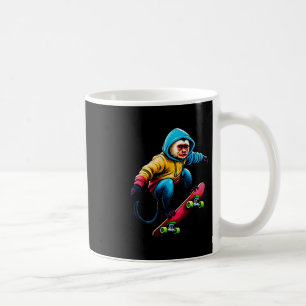 Caneca De Café Macaco Capuchinho Legal e Funky Andando de Skate I