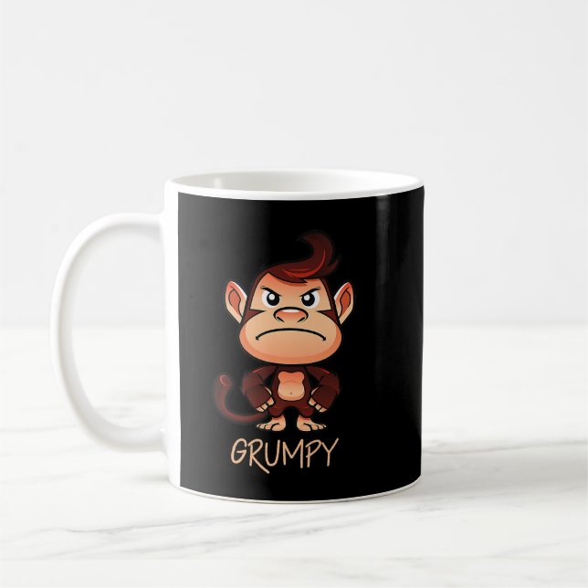 Caneca De Café Macaco com rabugento estético chimpanzé de mau hum (Esquerda)