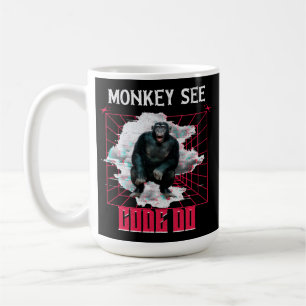 Caneca De Café Macaco Consulte Código Do Funny Web Developer