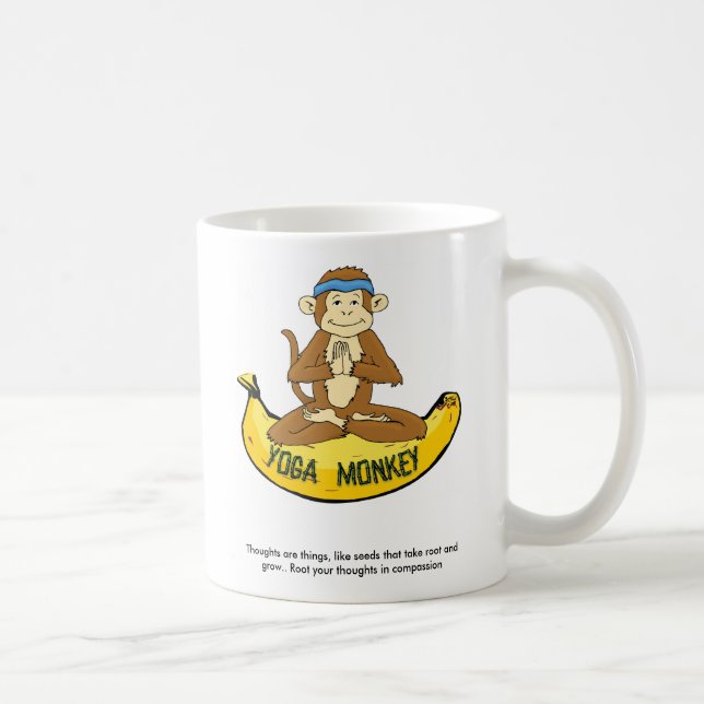 Caneca De Café Macaco da ioga (Direita)