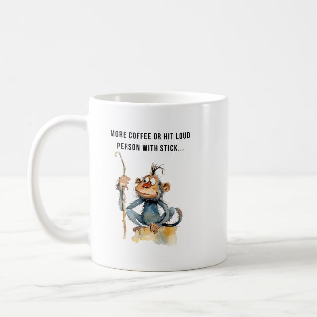 Caneca De Café Macaco de humor de café com café (Esquerda)