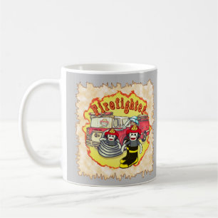 Caneca De Café Macaco de Meia Caminhão de Bombeiros Bombeiro