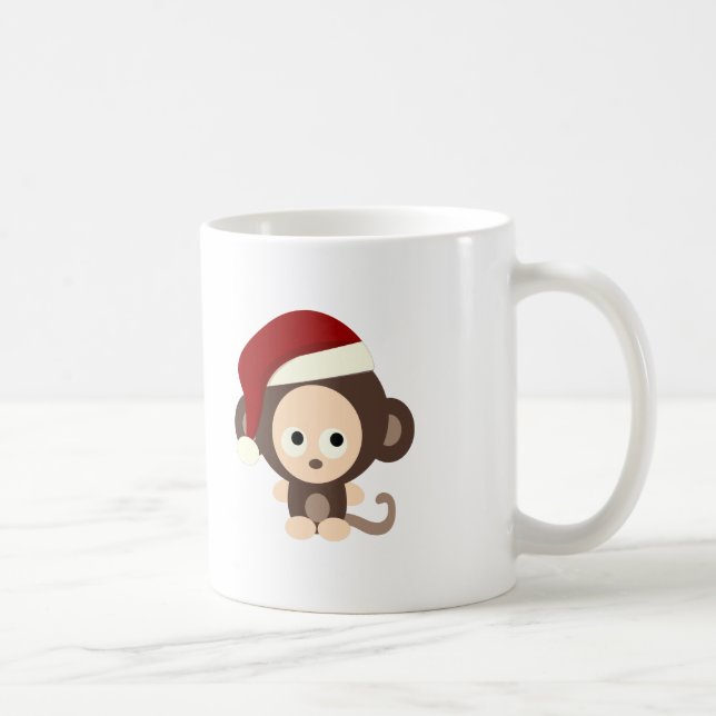 Caneca De Café Macaco de Natal (Direita)