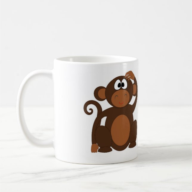 Caneca De Café Macaco engraçado (Esquerda)