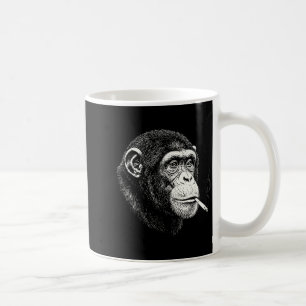 Caneca De Café Macaco engraçado fumando _ y2k macaco meme vintage