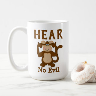 Caneca De Café Macaco Engraçado Ouve Sem Mau