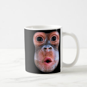 Caneca De Café Macaco engraçado soprando rosto barriga, Macaco So
