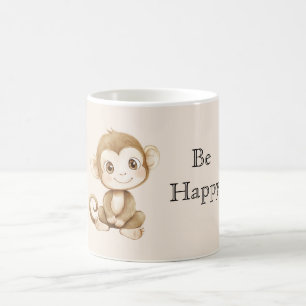 Caneca De Café Macaco Feliz Fofo