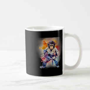 Caneca De Café Macaco Kung Fu Aquarela Kickboxing Mma Amante de M