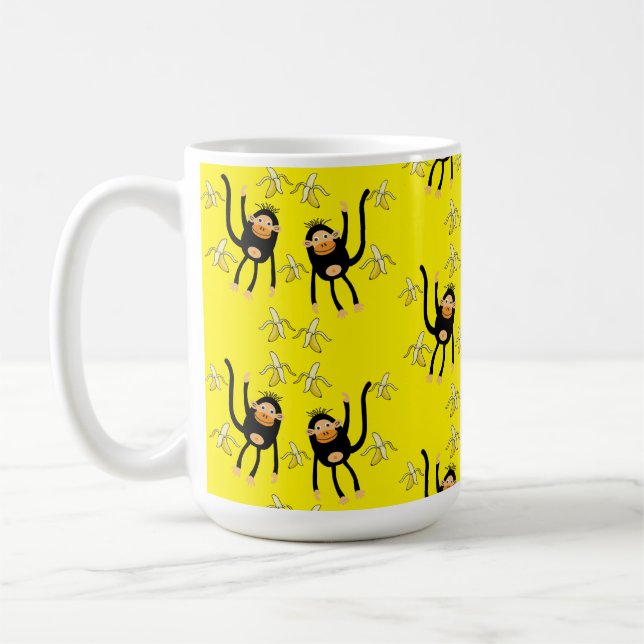 Caneca De Café Macaco-Pequeno-Cachinho E Bananas (Esquerda)