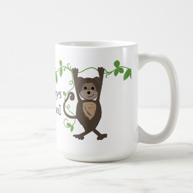 Caneca De Café Macaco Pequeno Prendendo-se nas Vinhas (Direita)