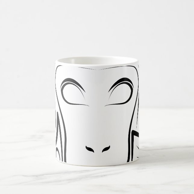 Caneca De Café Macaco preto e branco tribal (Centro)