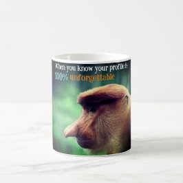 Caneca De Café Macaco proboscado engraçado