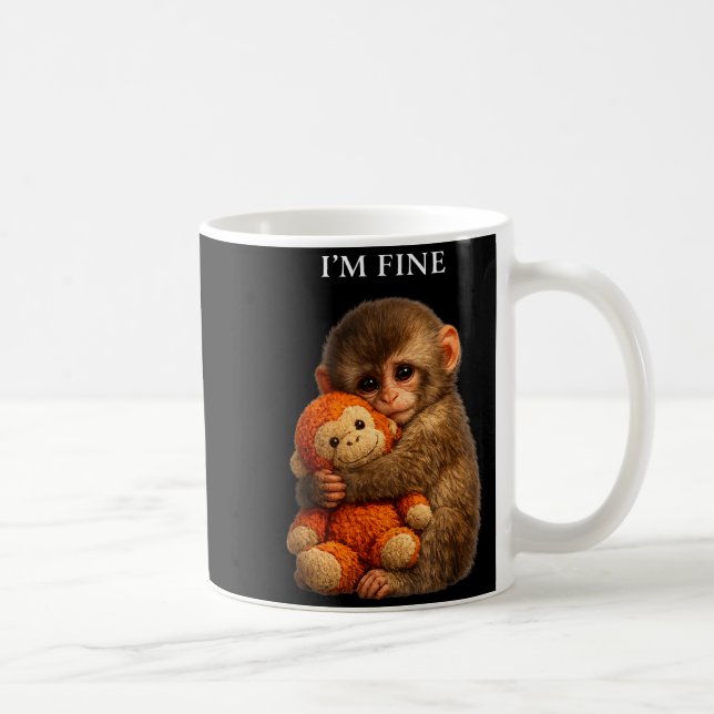 Caneca De Café Macaco punching bebê fofo animal engraçado  (Direita)