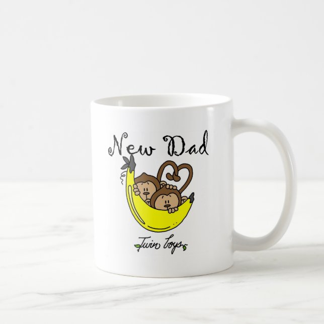 Caneca De Café Macacos Pai de Camisetas gêmeos e presentes (Direita)