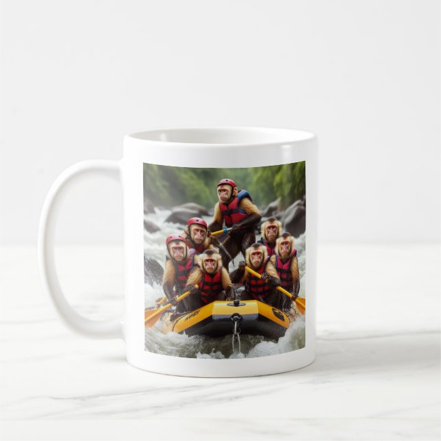 Caneca De Café Macacos-prego-aventureiros Brancos (Esquerda)