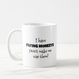 Caneca De Café Macacos Voadores - Texto Preto Engraçado Personal