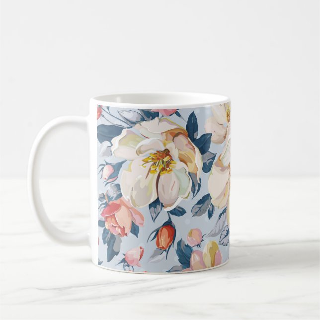 Caneca De Café Maçaneira florescente, padrão de elegância. (Esquerda)
