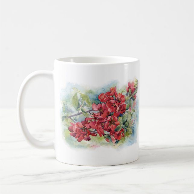 Caneca De Café Macaquinho de água maçã flor flores de quinzena ár (Esquerda)