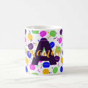 Caneca De Café Macaron Confetti Personalizado