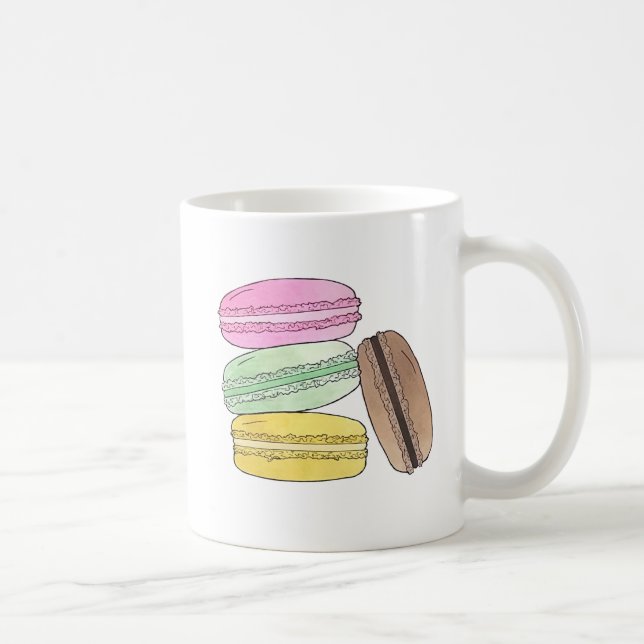Caneca De Café Macaron French Paery Cookies Macarons Patisserie (Direita)