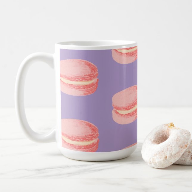 Caneca De Café Macarons Rosa (Com Donut)