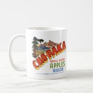 Caneca De Café Maçãs Chopaka Oroville Etiqueta Vintage Washington