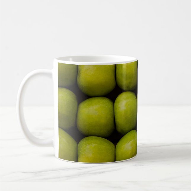 Caneca De Café Maçãs frutas Maçãs verdes comidas (Esquerda)