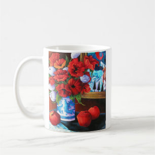 Caneca De Café Maçãs & papoilas