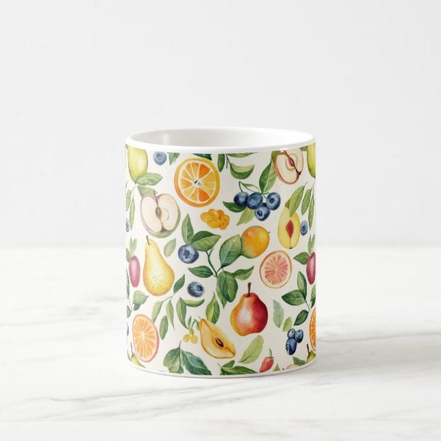 Caneca De Café Maçãs Peras Mirtilos Laranjas Frutas (Centro)