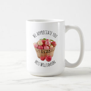 Caneca De Café Maçãs personalizadas de apreciação do professo