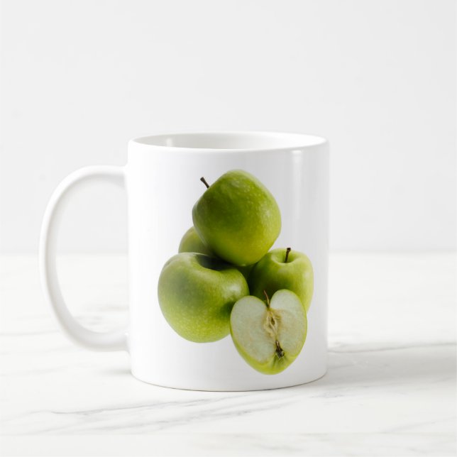 Caneca De Café "Maçãs Verdes" Foto Bela. Comprar Agora (Esquerda)