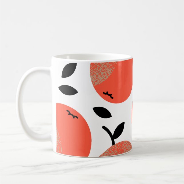 Caneca De Café Maçãs Vermelhas: Padrão Texturizado do Ouro. (Esquerda)
