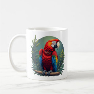 Caneca De Café Macaw Parrot Coffee Mug - Pássaro Tropical Colorid