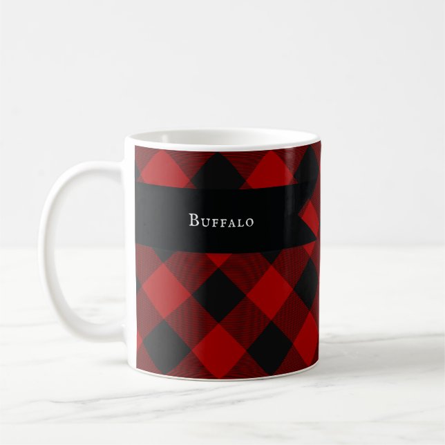 Caneca De Café MacGregor | Rob Roy | Buffalo Xadrez Red Tartan (Esquerda)