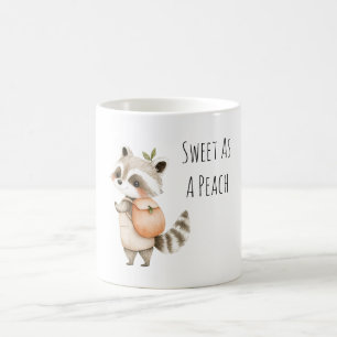 Caneca De Café Macio Como Um Mapache de Mochila Pêssego