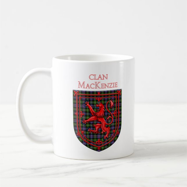 Caneca De Café MacKenzie Tartan Scottish Plaid Lion Rampant (Esquerda)